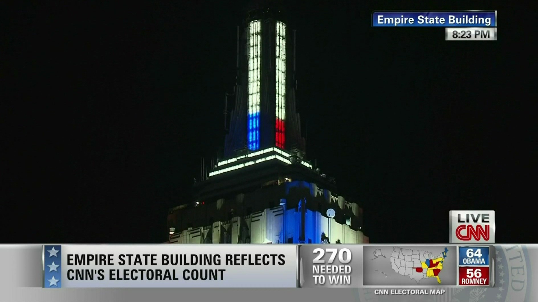 CNN Lights Up Empire State Building With Election Results (VIDEO, PHOTOS) | HuffPost
