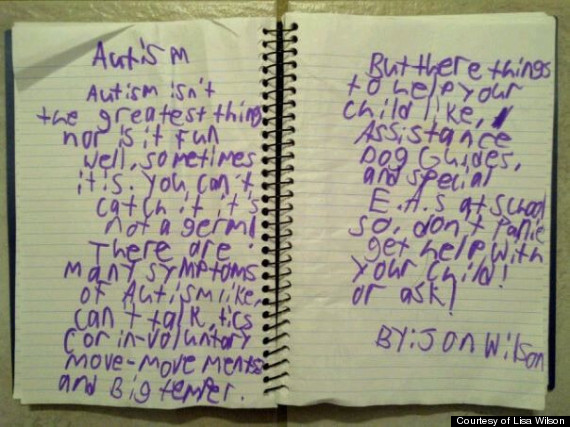 cute kid note autism