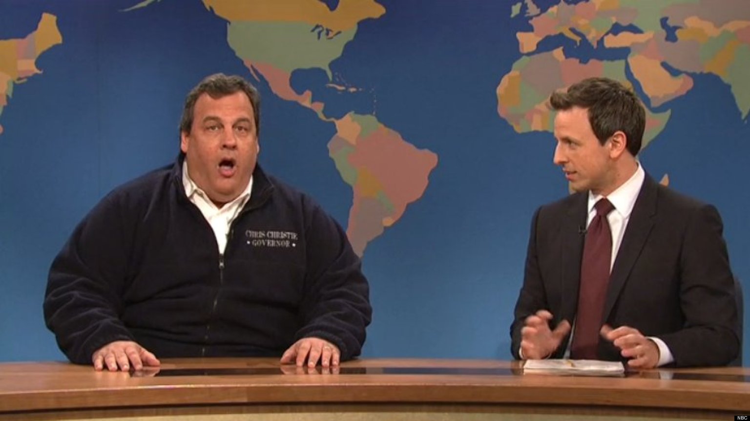 Chris Christie Drops By 'SNL' Weekend Update, Yells At Seth Meyers ...