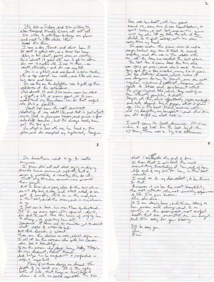 fiona apple letter