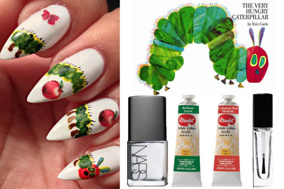 diy nail art the very hungry caterpillar collage