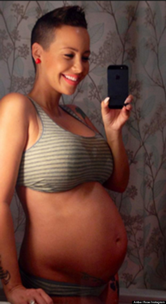 570px x 1040px - Amber Rose's Nude Baby Bump: Pregnant Model Posts Picture Of ...