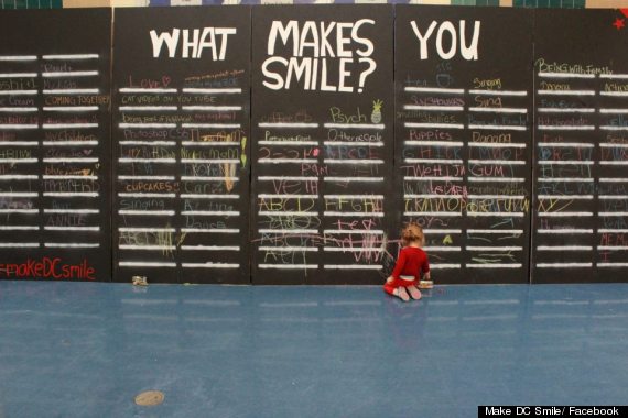 what makes you smile chalk mural