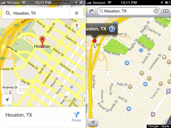 apple maps vs google maps