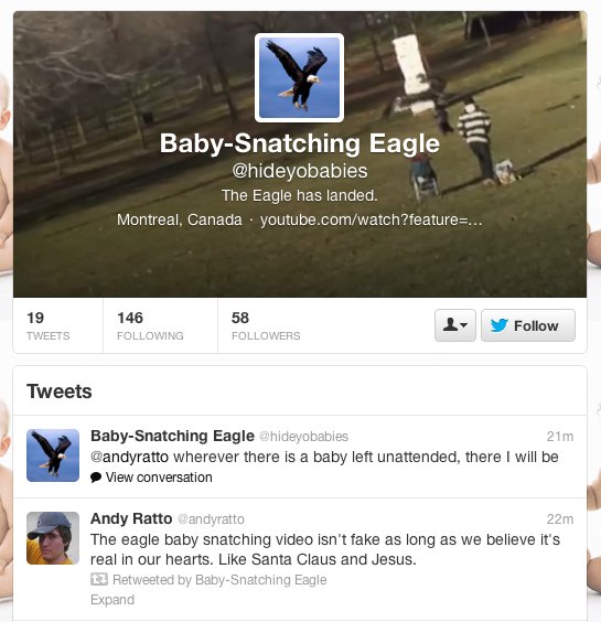 eagle baby twitter parody