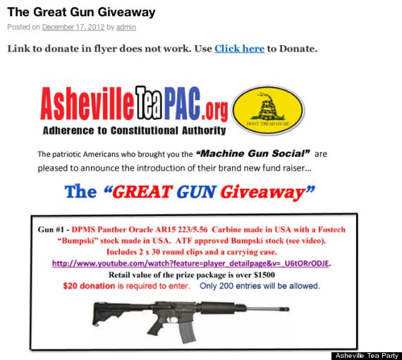 asheville tea party gun raffle
