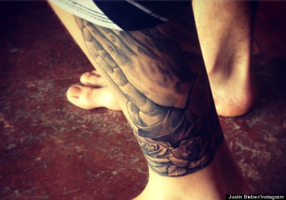 justin bieber leg tattoo