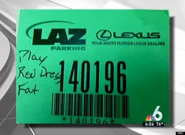 valet ticket calls woman fat