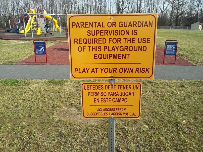 racist playgound sign delaware