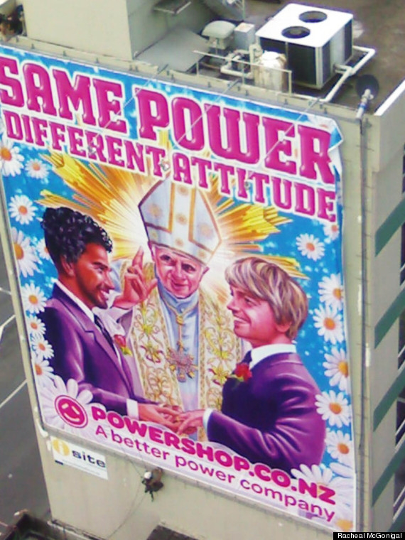 pope gay marriage ad billboard