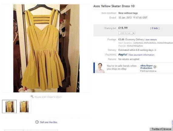 ebay yellow skater dress