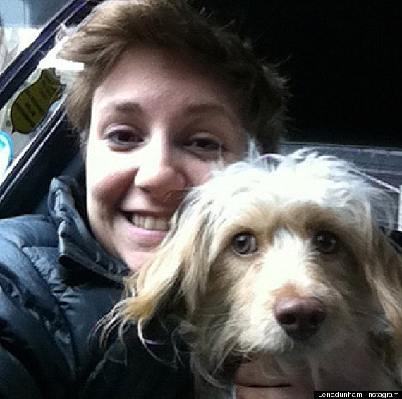 lena dunham adopts dog