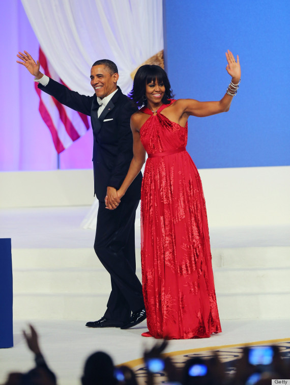 Michelle Obama Dress At The Inauguration Ball 2013: Jason Wu Red Gown ...