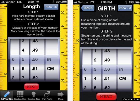 condom size app