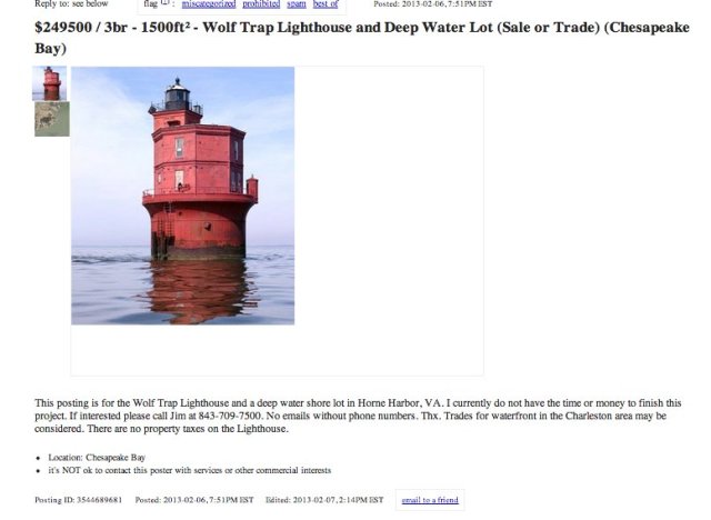 virginia lighthouse for sale