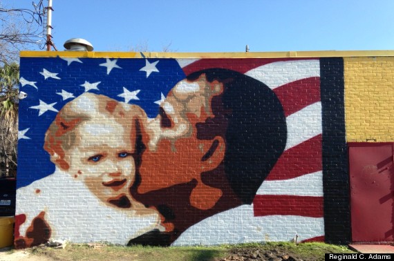 obama mural repainted